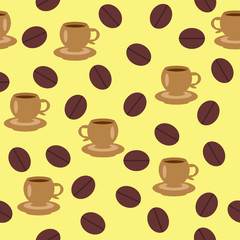 seamless background with cups of coffe
