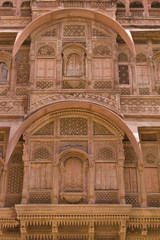 Obraz premium Rajput palace in Meherangarh Fort , Jodhpur, Rajasthan, India