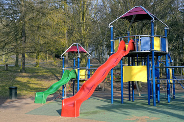 Kids playground equipment in a park