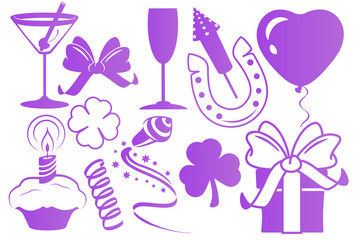 partysilhouetten in violett (mit Clippfad)