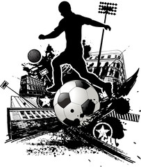 Obraz premium Grunge urban soccer