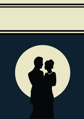 couple blue background