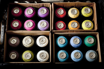 Spray Paint Cans © mediagia