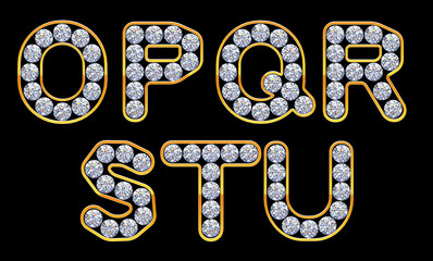 O - U letters incrusted with diamonds