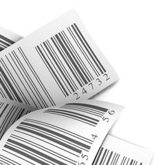 barcode label on paper - étiquette codebarre sur fond blanc