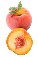 peach with leaves
