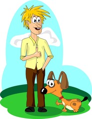 Mann mit Hund