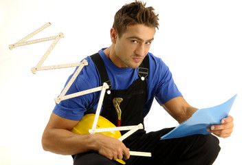 Young worker reading instructions