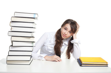 Confused student girl