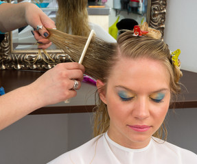 woman in hair salon