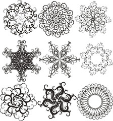 set of snowflakes