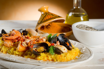 fish paella - paella di pesce
