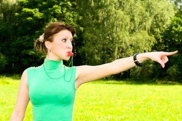 girl with whistle
