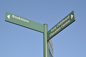 Fototapeta premium School direction sign against sky