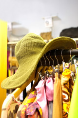 Summer hat in the store