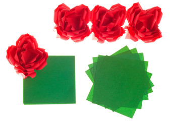 Origami red roses