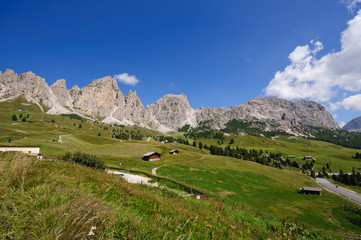 View from Gardena pass - Dolomites, Italy