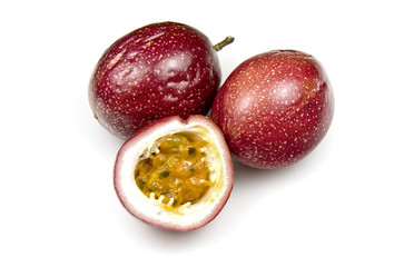 Slice of fresh Panama Passion Fruit