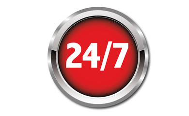 Button - 24 Stunden, 7 Tage die Woche