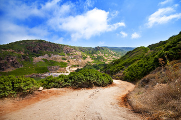 coast of Sardinia, sea, sand and rocks