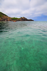 Fototapeta premium seashore with waves and foam