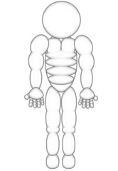 humanoid robot shows its hand