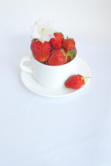 Strawberries in the white cup