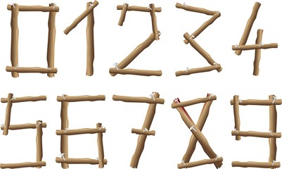 Numeri di Legno-Wood Numbers-Vector
