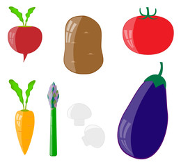 Set of vector vegetables