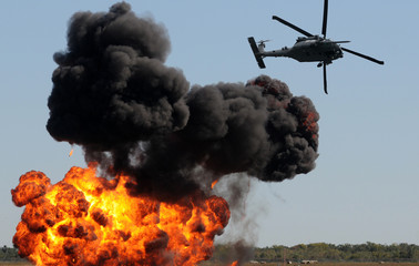 Helicopter in ground attack