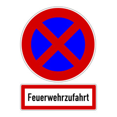 Obraz premium schild feuerwehrzufahrt halteverbot II