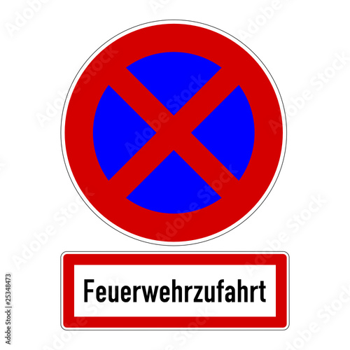 Feuerwehrzufahrt Schild Anpassbar – Halteverbot Nr. 61p, Kunststoff/Alu, Verschiedene Größen