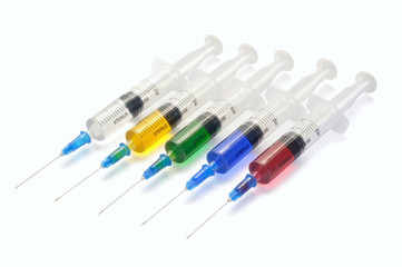 Five disposable syringe