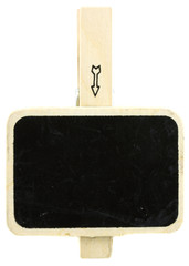 pince signalétique ardoise mémo flèche, fond blanc