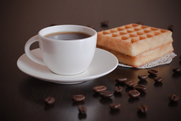 Coffee with wafers