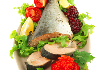 alaskan salmon and vegetables