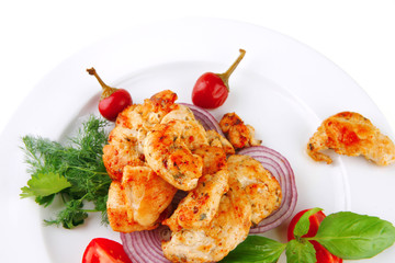 chicken meat and vegetables