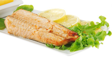 salmon steak and butter