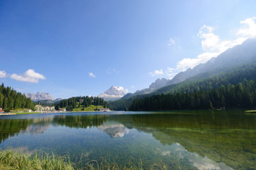 Naklejka na ściany i meble Lake Misurina and Tre Cime di Lavaredo - Dolomites, Italy