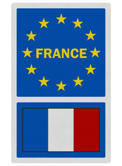 EU signs series - France, photo realistic, isolated on white