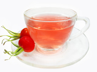 fruit healthy tea with wild rose berries