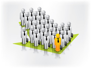 Group of business people on arrow