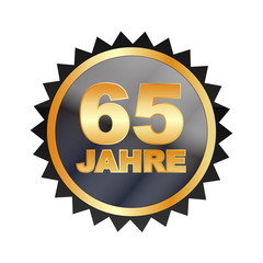 Button - Jubiläum, Garantie, Jahreszahl 65