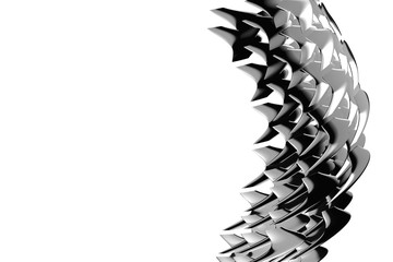 Twisted glossy long abstract elements