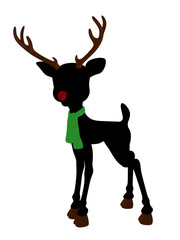 Rudolph The Red Nosed Reindeer Silhouette Illustration