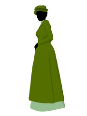 African American Victorian Woman Illustration Silhouette