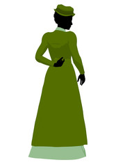 African American Victorian Woman Illustration Silhouette