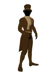 Victorian Man Illustration Silhouette