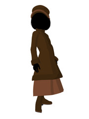 Victorian Girl Illustration Silhouette