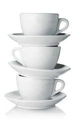 Coffee cups with saucers